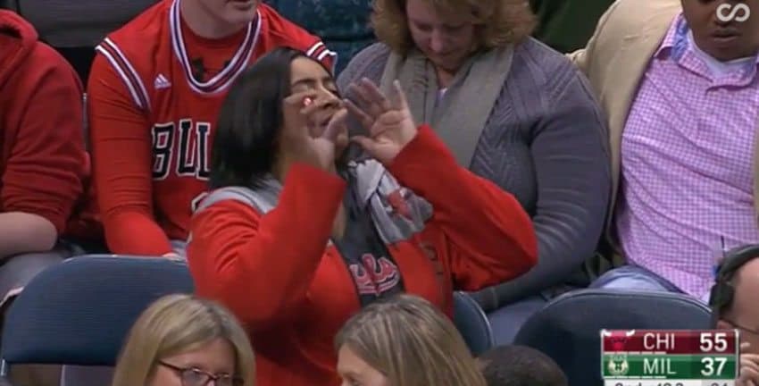 Annoying Bulls Fan Irritates The Hell Out Of Stacey King During Game