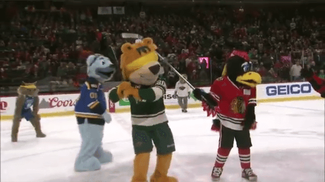 WATCH: Tommy Hawk Is Brutalized By Minnesota Wild Mascot