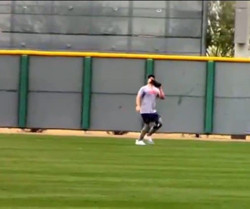 WATCH: Kyle Schwarber Goes Through Outfield Drills In Mesa