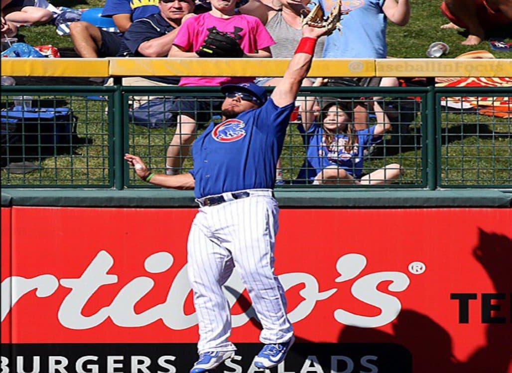 Kyle Schwarber Is Out Here Making Leaping Catches For The Cubs