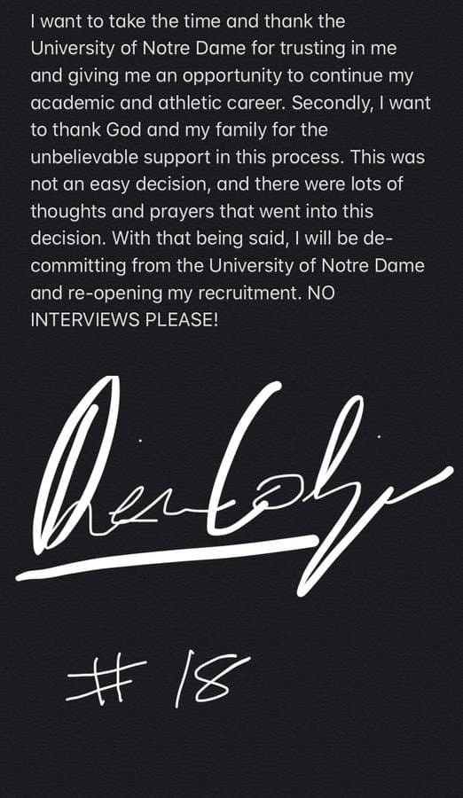 Four Star WR Decommits From 2021 Class