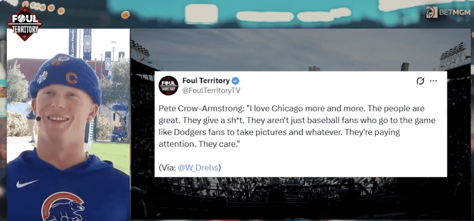 Pete Crow-Armstrong Won't Stop Talking About His Hatred for Dodgers Fans