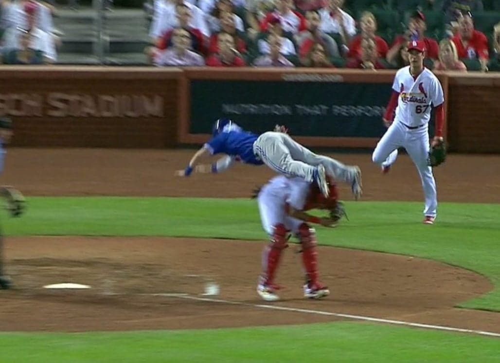 Former Cubs Player Chris Coghlan Just Jumped Over Yadier Molina!