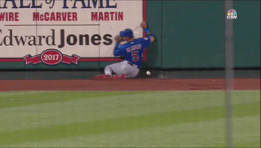Albert Almora Jr. Leaves Cubs Game After Crashing Into Wall