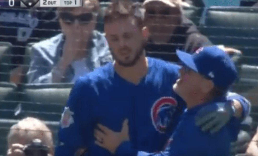VIDEO: Kris Bryant Gets Beaned In The Head, Leaves Game