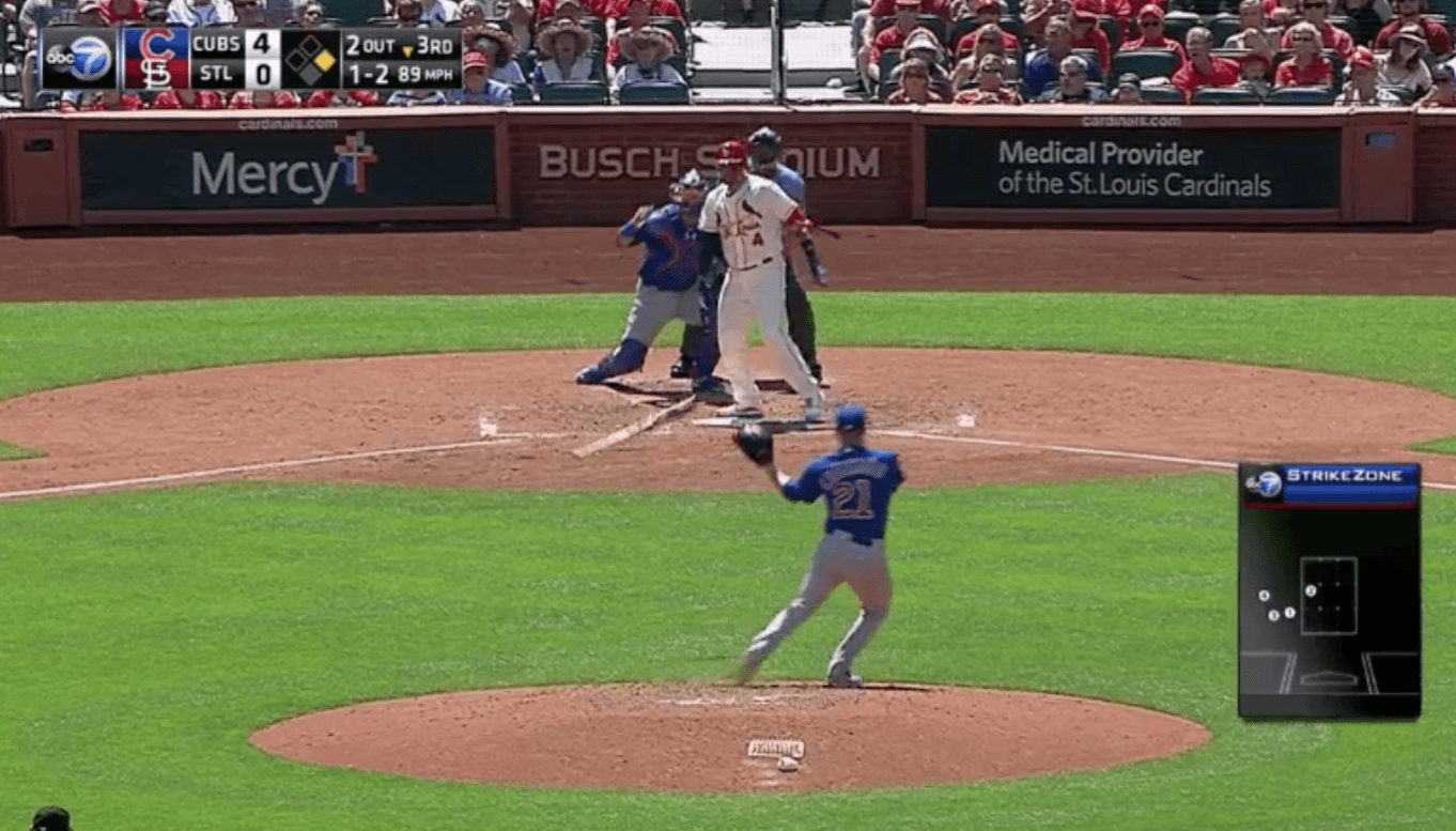 VIDEO: Yadier Molina Strikes Out, Flings Bat At Cubs Pitcher Tyler Chatwood