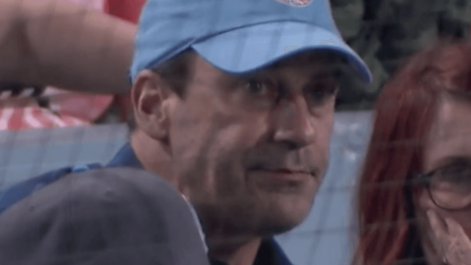 Important Question: Is Jon Hamm A Douche For Wearing This Hat To Cubs-Dodgers Game?