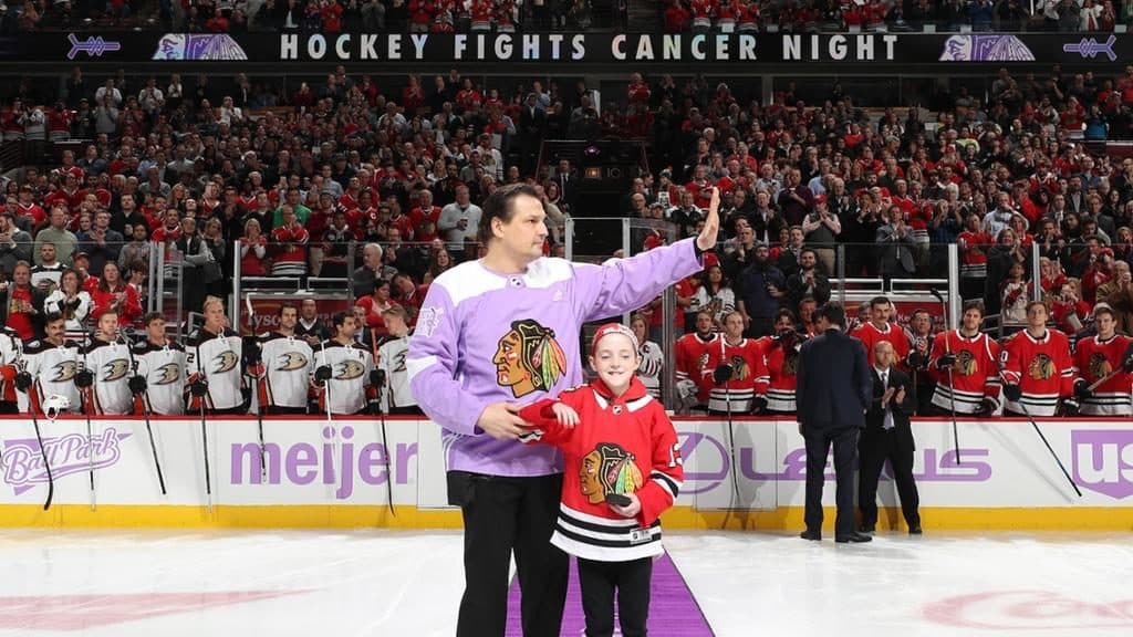 Eddie Olczyk Takes the Ice for "One More Shift" On Hockey Fights Cancer Night
